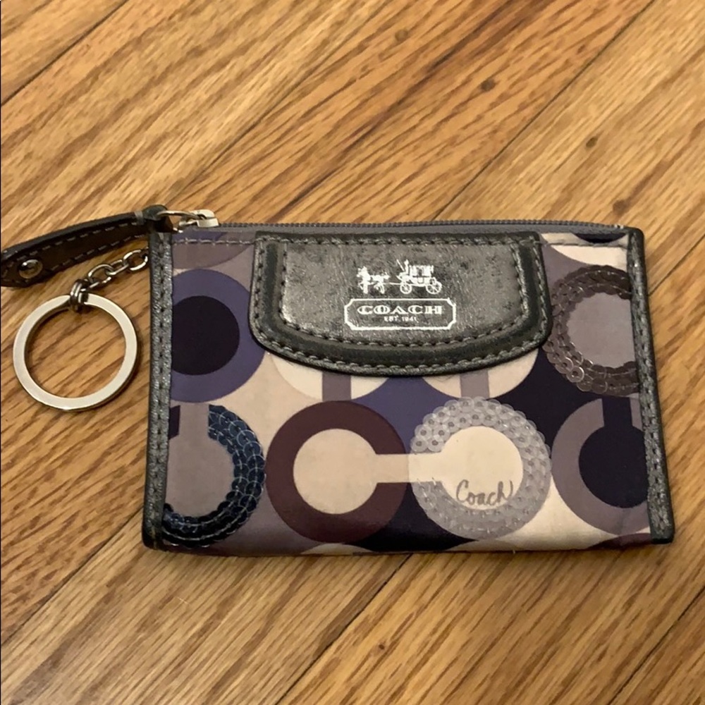 Coach card holder with keychain